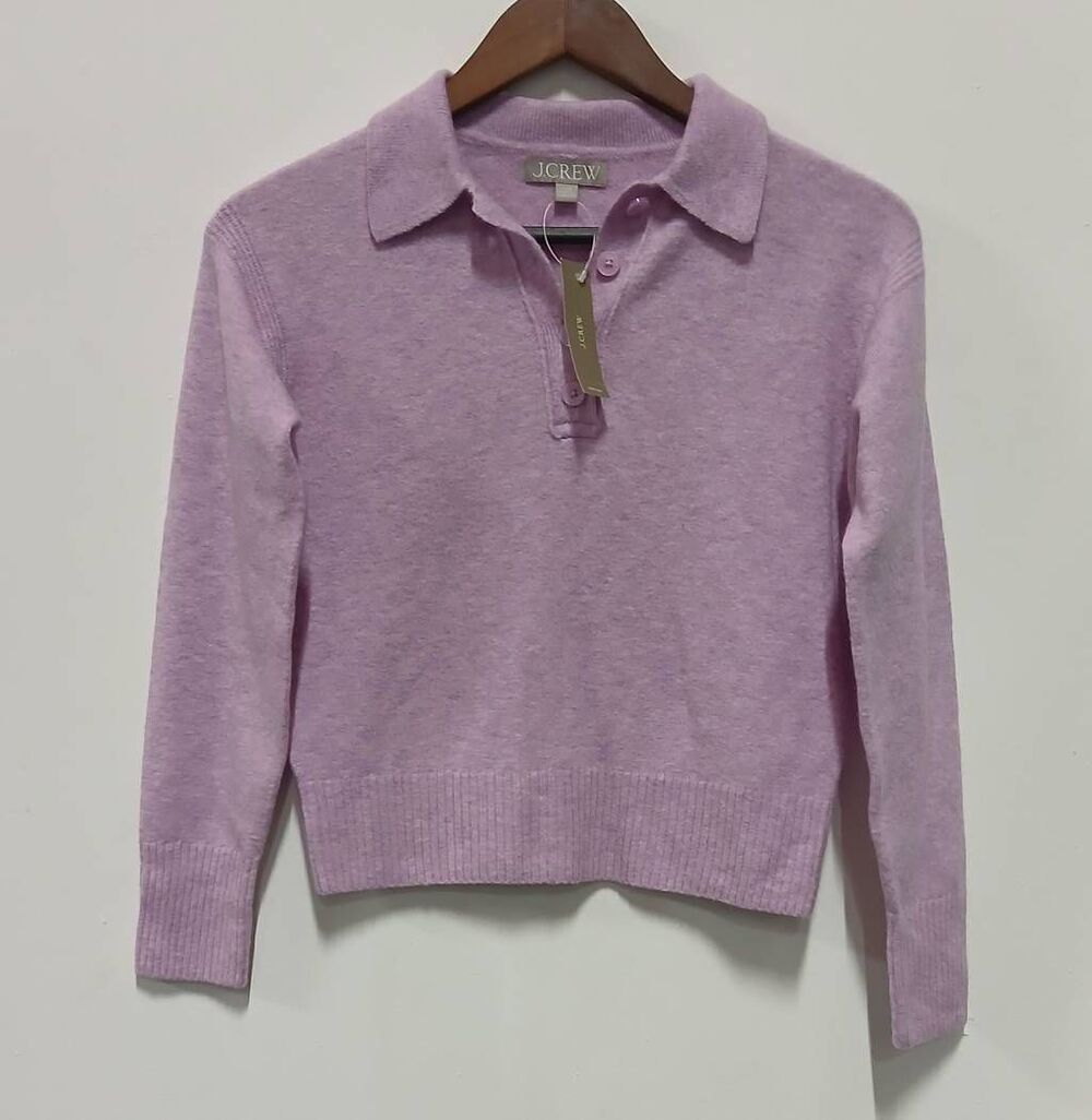 J.crew womens xsmall polo sweater boxy alpaca lavender boxy